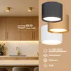 A split image showing a kitchen scene with ceiling lights and a close-up of three different colored ceiling lights. Podgląd zdjęcia produktu