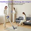 Three women are shown using a cordless vacuum cleaner in a modern living room setting. Produktbild-Vorschau