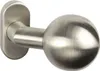 A close-up studio shot of a silver, spherical doorknob attached to a mounting plate. Produktbild-Vorschau