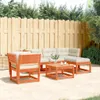 5tlg. Garten-Lounge-Set mit Kissen Wachsbraun Massivholz Produktbild-Vorschau 1