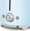 A close-up of a light blue toaster with a silver dial and buttons. Náhled obrázku produktu
