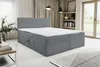 A VENASI TILLY Boxspringbett 180x200 with storage compartments and H2/H3 mattress in gray cord fabric is shown in a bedroom setting. Produktbild-Vorschau