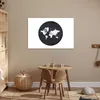 MuchoWow® Poster Weltkarte - Schwarz und weiß - Kreis 60x40 Produktbild-Vorschau 6