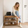 Schuhbank gepolstert 50cm Sitzbank mit Stauraum 2 Ebenen Produktbild-Vorschau 3