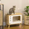 PawHut – mačacie brloh, mačací domček s hračkou, mačací Náhľad obrázku produktu 2