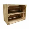 A wooden crate with two shelves, shown against a white background. Anteprima dell’immagine prodotto