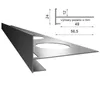 A metal profile with circular cutouts, shown in a 3D perspective against a white background. Technical dimensions are indicated with lines and numbers. Anteprima dell’immagine prodotto