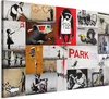 Vliesstoff Leinwandbild - Banksy - collage 90x60 cm Produktbild-Vorschau 1