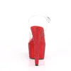 BEJEWELED-708DM Damen Sandale von Pleaser, Transparent Rot Produktbild-Vorschau 4