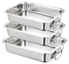 Set van 3 RVS Bakplaten met Handvatten Productafbeelding-voorbeeld 2