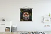 MuchoWow® Textilposter Tiger - Blumen - Kleidung 90x90 cm Produktbild-Vorschau 2