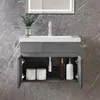 60cm Mineralguss Waschtisch mit Unterschrank Badmöbel Set Produktbild-Vorschau 2