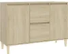A light brown wooden sideboard with two doors on the left and two drawers on the right, set against a white background. Náhľad obrázku produktu