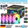 BRAINZAP 4x 120mm LED A-RGB Case Fan SET Gehäuse Lüfter Produktbild-Vorschau 2