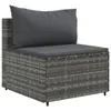 4-tlg. Garten-Sofagarnitur mit Kissen Grau Poly Rattan Produktbild-Vorschau 4
