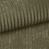 A close-up view of olive-colored corduroy fabric. Produktbild-Vorschau