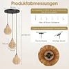 COSTWAY 3-punktowa lampa wisząca, boho rattanowa lampa Podgląd zdjęcia produktu 3