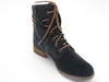 A single blue boot with brown laces is shown against a white background. Podgląd zdjęcia produktu
