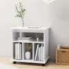 vidaXL Skříňka na kolečkách s vysokým leskem bílá 60x45x60 Náhled obrázku produktu 3