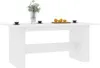 A white dining table with a vase of flowers and some fruit on it, set against a white background. Produktbild-Vorschau