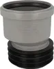 A gray plastic pipe fitting with a black rubber seal at the bottom, set against a light gray background. Náhľad obrázku produktu