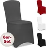 DETEX® Stuhlhussen 6er Set Grau Hochzeit Stretch  Dehnbar Produktbild-Vorschau 1