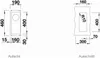 Technical drawings showing dimensions and cutouts for a sink. Anteprima dell’immagine prodotto