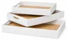 3er Set Holztablett Weiß Dekotablett Serviertablett MDF Produktbild-Vorschau 1