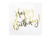 Tovaglioli Happy Birthday 33x33cm 20 pezzi, bianco/oro Anteprima dell’immagine prodotto 1