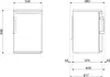 Technical drawings of a refrigerator with dimensions indicated. Produktbild-Vorschau