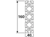 Länge 80mm - Aluminiumprofil 40x160S I-Typ Nut 8 (schwer), Produktbild-Vorschau 2