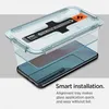 A smartphone screen protector being installed using an alignment tray. Podgląd zdjęcia produktu