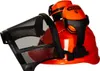 A professional shot of a chainsaw safety helmet with attached ear protection and face shield. Produktbild-Vorschau