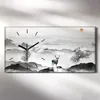 Dekor Leinwand Uhr Wandbilder 60x30 Gemälde Tier Hirsch Produktbild-Vorschau 2