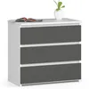 Comodino CL3 60 cm Bianco e Grigio Grafite con 3 Cassetti e Anteprima dell’immagine prodotto 1