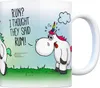 Honeycorns Kaffeebecher mit Einhorn Motiv und Spruch: RUN? Produktbild-Vorschau 1