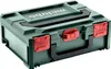 A green and red storage box with the Metabo logo. Produktbild-Vorschau