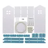 All the parts for a children's bookshelf are laid out on a white background, ready for assembly. Náhled obrázku produktu