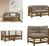 vidaXL Ecksofas mit Kissen 2 Stk. Honigbraun Massivholz Produktbild-Vorschau 1