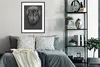 MuchoWow® Gerahmtes Poster Wolf - Mond - Tiere - Dunkelheit Produktbild-Vorschau 2