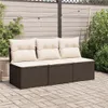 The Living Store Gartensofa mit Kissen 3-Sitzer Braun Poly Produktbild-Vorschau 4