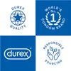 A collage of four Durex brand logos and marketing messages. Produktbild-Vorschau
