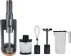 A set of kitchen appliances including an immersion blender and its accessories, neatly arranged on a white background. Produktbild-Vorschau
