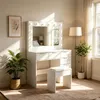 Tavolino da trucco Relaxdays, con specchio a LED e Anteprima dell’immagine prodotto 5