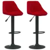 vidaXL Sgabello da bar 2 pz. Velluto rosso vino Anteprima dell’immagine prodotto 1