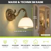 Wandleuchte in Messing E27 Metall Glas Jugendstil Lampe Produktbild-Vorschau 5