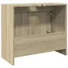 A front view of an empty wooden cabinet with a light brown wood grain finish. Produktbild-Vorschau