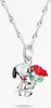 Kette Snoopy mit Rosen Anhänger PEANUTS Silber Produktbild-Vorschau 1