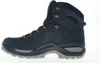 A side view of a single blue hiking boot against a white background. Produktbild-Vorschau