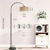 Lampa stojąca ZMH Boho Rattan Lampa łukowa z regulacją Podgląd zdjęcia produktu 4